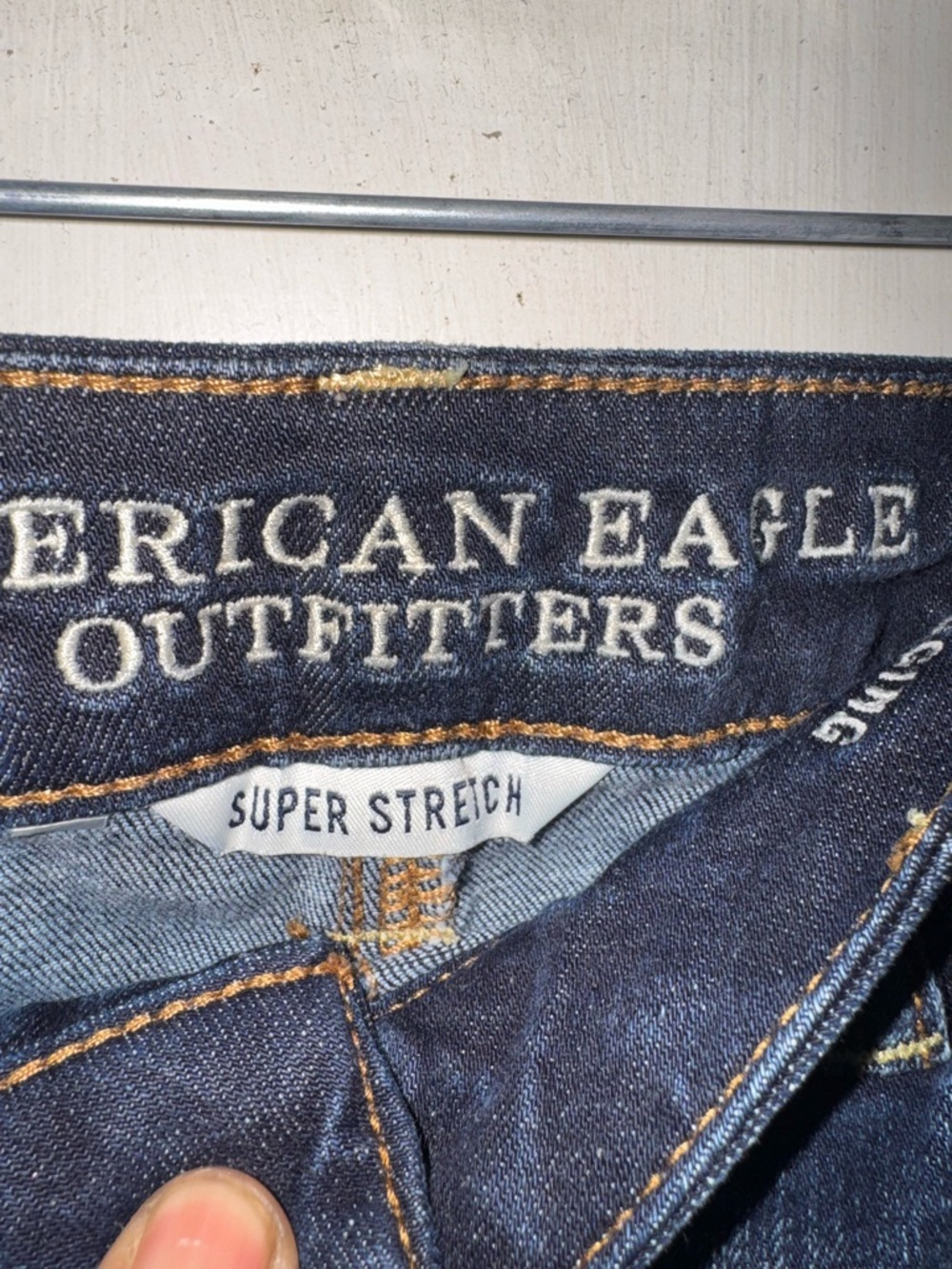 American Eagle Outfitters Dark Blue Distressed Jegging - Picture 3 of 9